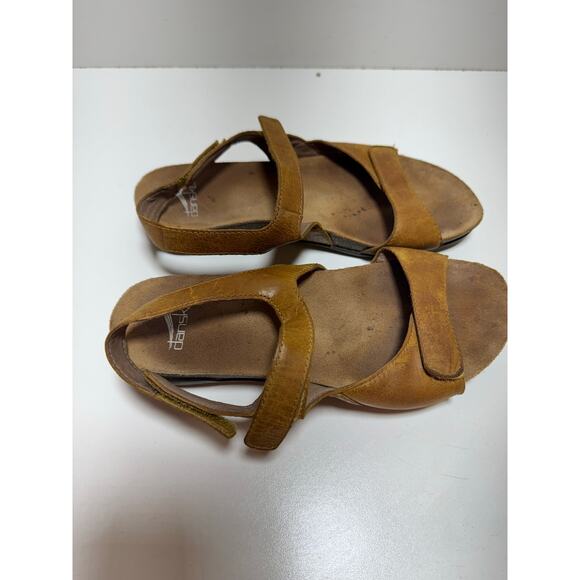 Dansko Women’s Leather Sandals Sz 38 (7.5-8 US) Brown Slingback Open Toe Boho - Picture 6 of 7